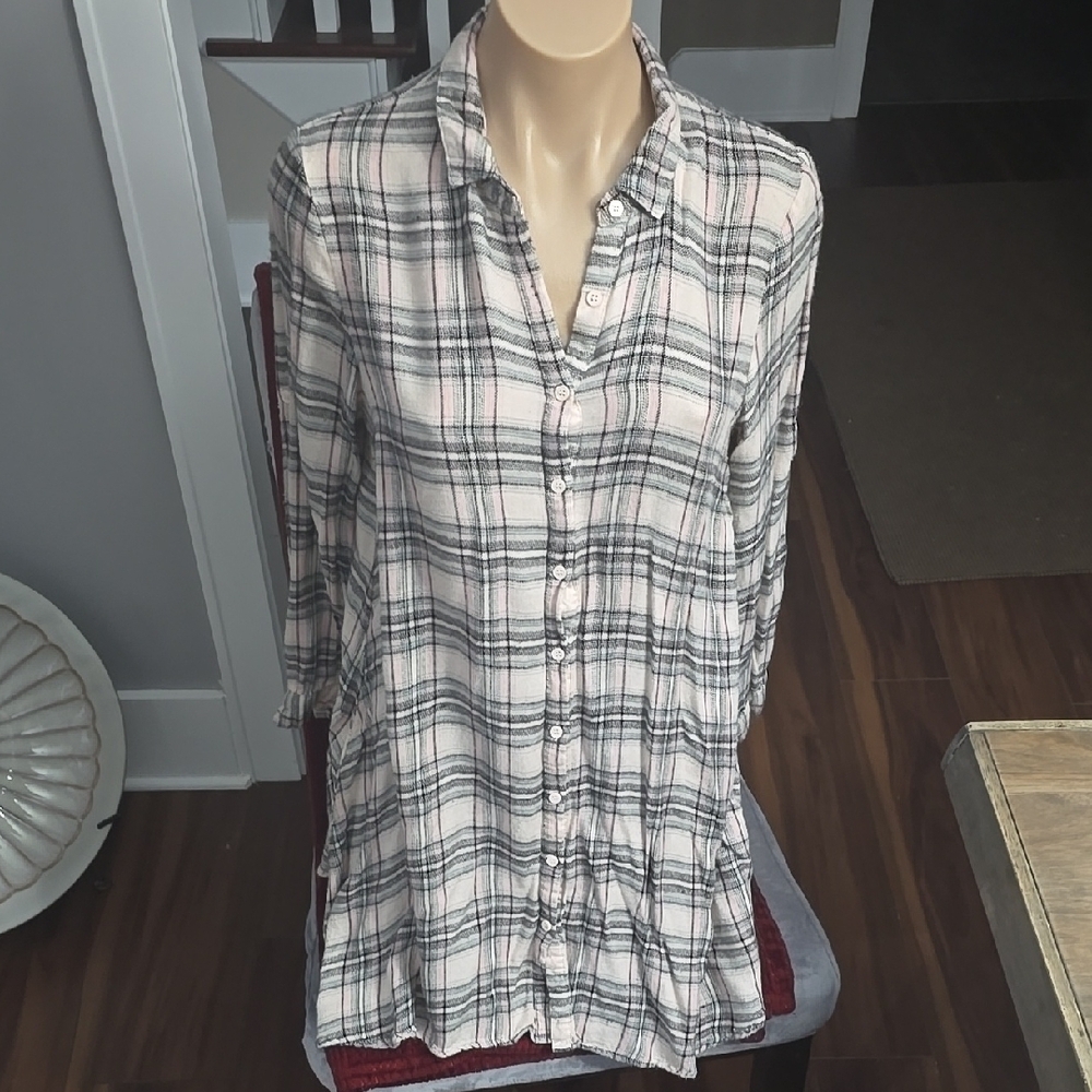 Ellison Plaid Button-Up Tunic